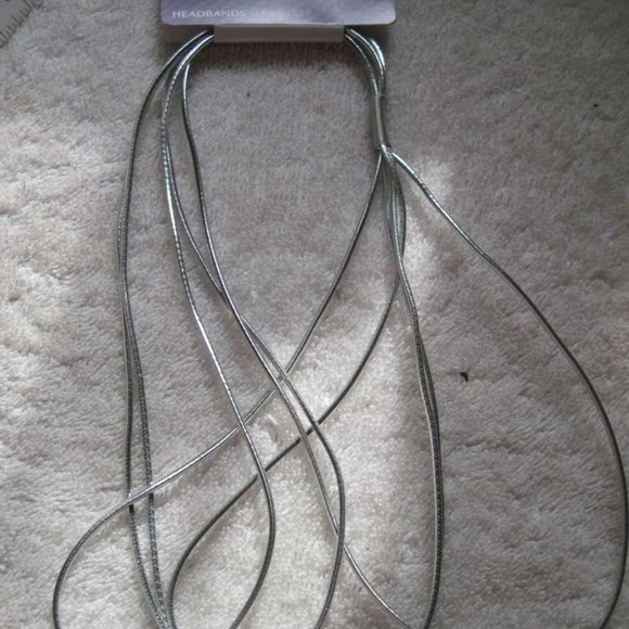 1 Goody 5 Thin Strands Hair Head Band Shiny Fashionow 2013 Headband Gold Silver - Picture 3 of 8